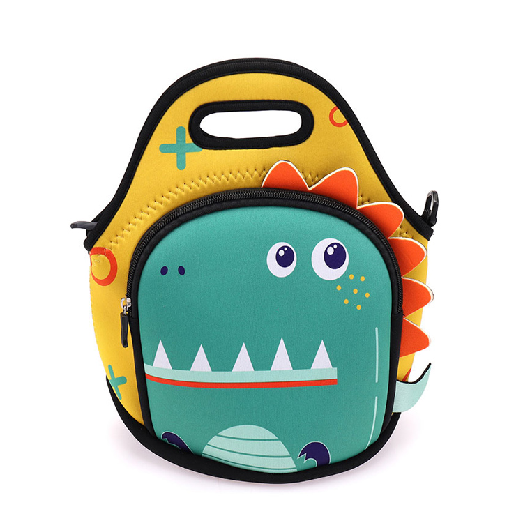 Kulula Ukuhlanza I-Crocodile Neoprene Preschool Lunch Bag for Kids